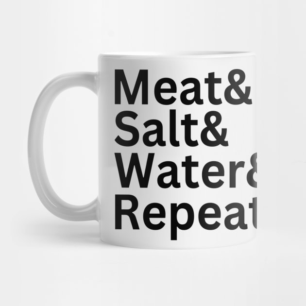 Meat& Salt& Water& Repeat Funny Meat Lover Carnivore Diet T by CarnivoreMerch